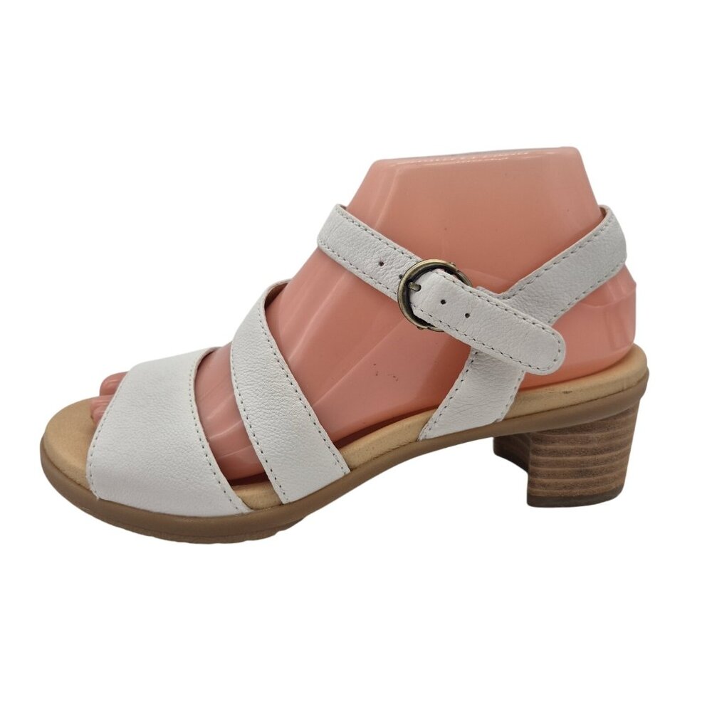 Dansko Women's Tansy White Leather Strappy Heeled Sandals Size 36 US 6 (210) - Picture 4 of 10